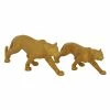 New 🎁 Grayson Lane Gold Polystone Leopard Sculptures - Set of 2 🛒