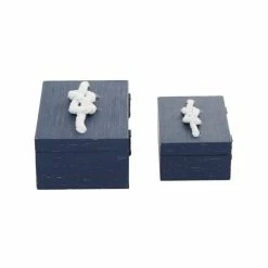 Top 10 👍 Grayson Lane Blue Wood Boxes - Set of 2 ⭐ -GRAYSON LANE Sales 2022 330859983 AlternateImage4 l