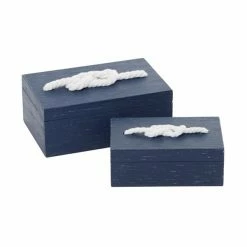 Top 10 👍 Grayson Lane Blue Wood Boxes - Set of 2 ⭐