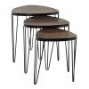 Best Pirce 🧨 Grayson Lane Brown Wood and Metal Accent Table Set - 3-Piece ⭐