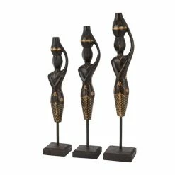 Budget 😍 Grayson Lane Black Wood Women Sculptures - Set of 3 ✔️