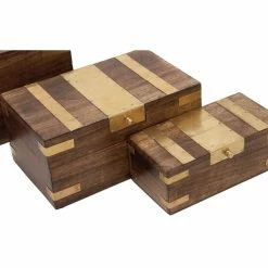 Best reviews of 👍 Grayson Lane Traditional Brown Mango Wood Boxes - Set of 3 🎁 -GRAYSON LANE Sales 2022 330859996 AlternateImage2 l