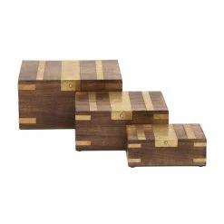 Best reviews of 👍 Grayson Lane Traditional Brown Mango Wood Boxes - Set of 3 🎁