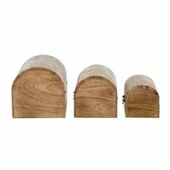 Flash Sale 🌟 Grayson Lane Country Cottage Brown Mango Wood Boxes - Set of 3 🎁 -GRAYSON LANE Sales 2022 330859998 AlternateImage4 l