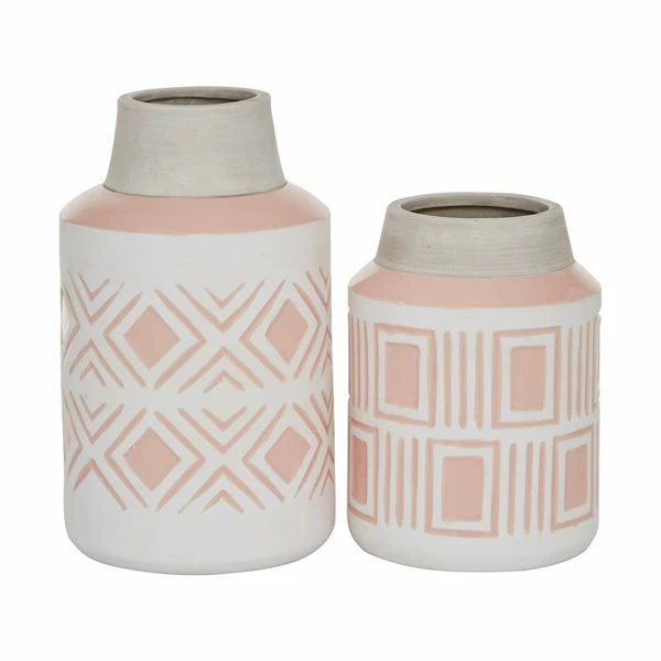 Budget 🛒 Grayson Lane White Stoneware Vase - Set of 2 ❤️ 1 Budget 🛒 Grayson Lane White Stoneware Vase - Set of 2 ❤️