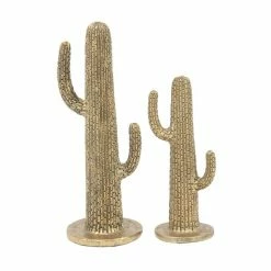 Budget 💯 Grayson Lane Gold Polystone Cactus Sculptures - Set of 2 🔥