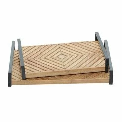 Flash Sale ⌛ Grayson Lane Brown Wood Trays - Set of 2 🌟