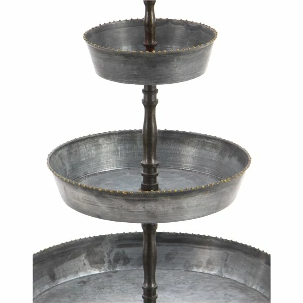 Best deal 😍 Grayson Lane Grey Iron 3-Tier Tray Stand ⭐ 3 Best deal 😍 Grayson Lane Grey Iron 3-Tier Tray Stand ⭐ - Image 3