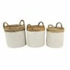 Discount 👏 Grayson Lane Coastal White Sea Grass Storage Baskets - Set of 3 🔥