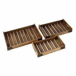 Budget 🧨 Grayson Lane Brown Mango Wood Trays - Set of 3 ❤️