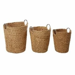 Best Pirce ⌛ Grayson Lane Tan Sea Grass Storage Baskets - Set of 3 😉 -GRAYSON LANE Sales 2022 330860033 AlternateImage6 l