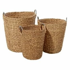Best Pirce ⌛ Grayson Lane Tan Sea Grass Storage Baskets - Set of 3 😉