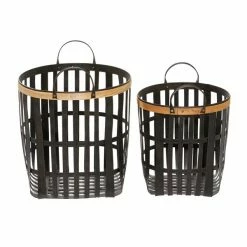 Discount ✔️ Grayson Lane Black Bamboo Storage Baskets - Set of 2 😀 -GRAYSON LANE Sales 2022 330860055 AlternateImage5 l