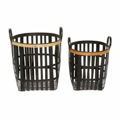 Discount ✔️ Grayson Lane Black Bamboo Storage Baskets - Set of 2 😀 -GRAYSON LANE Sales 2022 330860055 AlternateImage7 l