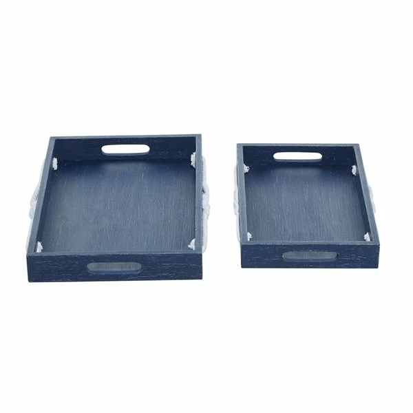 Brand new 🔥 Grayson Lane Blue Wood Trays - Set of 2 😍 5 Brand new 🔥 Grayson Lane Blue Wood Trays - Set of 2 😍 - Image 5