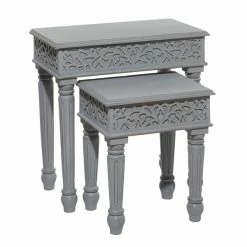 Cheap 👍 Grayson Lane Grey Mango Wood Accent Table Set - 2-Piece ⭐