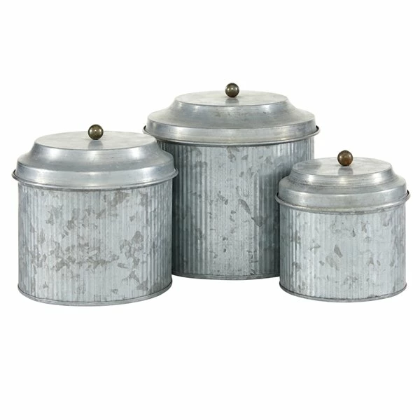 Budget ๐ Grayson Lane Silver Decorative Jars - Set of 3 ๐ 4 Budget ๐ Grayson Lane Silver Decorative Jars - Set of 3 ๐ - Image 4