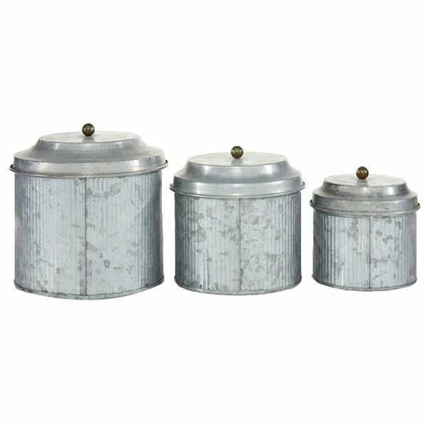 Budget ๐ Grayson Lane Silver Decorative Jars - Set of 3 ๐ 5 Budget ๐ Grayson Lane Silver Decorative Jars - Set of 3 ๐ - Image 5