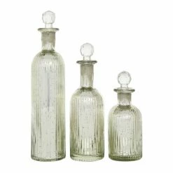 Outlet 😉 Grayson Lane Silver Glass Decorative Jars - Set of 3 ✨
