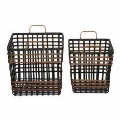 New 🥰 Grayson Lane Black Sea Grass Storage Baskets - Set of 2 🌟 -GRAYSON LANE Sales 2022 330860076 AlternateImage5 l