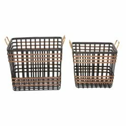 New 🥰 Grayson Lane Black Sea Grass Storage Baskets - Set of 2 🌟 -GRAYSON LANE Sales 2022 330860076 AlternateImage7 l