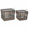 New 🥰 Grayson Lane Black Sea Grass Storage Baskets - Set of 2 🌟