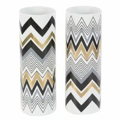 Budget 🔥 Grayson Lane Set of 2 5-in x 14-in Contemporary Vase - White Dolomite ❤️