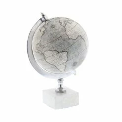 Promo 🧨 Grayson Lane 11-in x 7-in Contemporary Globe - White Ceramic and Metal 🧨