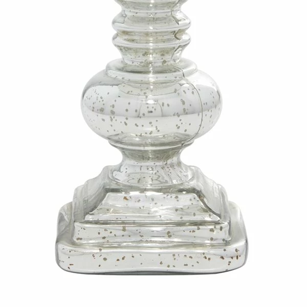 Wholesale 🔔 Grayson Lane 14-in x 6-in Traditional Candle Holder - Silver Glass 🎁 4 Wholesale 🔔 Grayson Lane 14-in x 6-in Traditional Candle Holder - Silver Glass 🎁 - Image 4