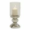 Wholesale 🔔 Grayson Lane 14-in x 6-in Traditional Candle Holder - Silver Glass 🎁