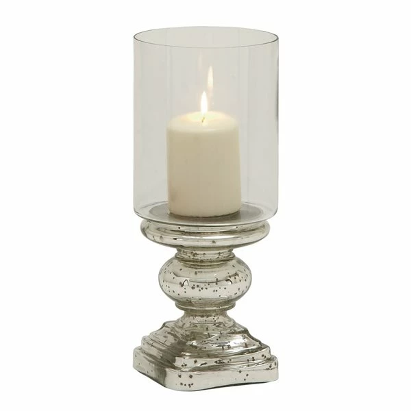 Wholesale 🔔 Grayson Lane 14-in x 6-in Traditional Candle Holder - Silver Glass 🎁 1 Wholesale 🔔 Grayson Lane 14-in x 6-in Traditional Candle Holder - Silver Glass 🎁