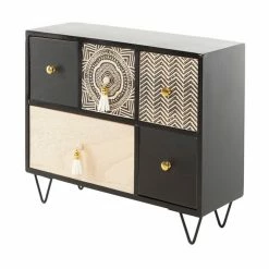 Best reviews of 🥰 Grayson Lane 11-in x 13-in Eclectic Jewelry Box - Black Faux Leather ✨