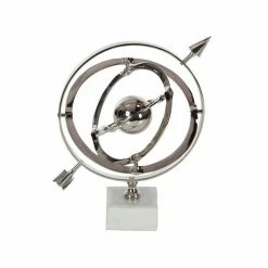 Deals 🛒 Grayson Lane 15-in x 10-in Glam Globe - Silver Aluminum 🌟