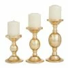 Cheap ⭐ Grayson Lane Set of 3 10-in x 4-in Transitional Candle Holders -Gold Aluminium 🥰