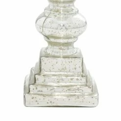 Best Pirce 🔥 Grayson Lane 22-in x 7-in Traditional Candle Holder - Silver Glass 🔥 -GRAYSON LANE Sales 2022 330861459 AlternateImage3 l