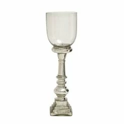 Best Pirce 🔥 Grayson Lane 22-in x 7-in Traditional Candle Holder - Silver Glass 🔥 -GRAYSON LANE Sales 2022 330861459 AlternateImage5 l