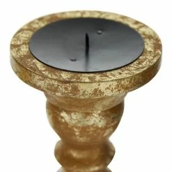 Discount 🥰 Grayson Lane Set of 3 21-in, 18-in, 15-in Traditional Candle Holder - Gold Mango Wood 🔥 -GRAYSON LANE Sales 2022 330861460 AlternateImage3 l