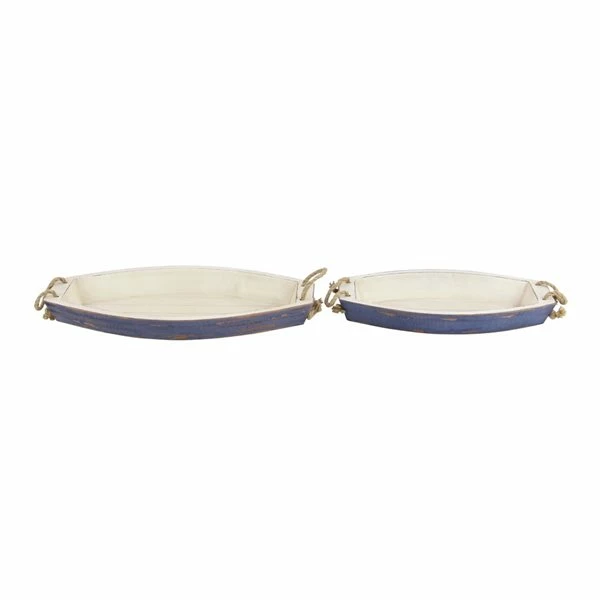 Deals ⭐ Grayson Lane Set of 2 23-in, 19-in Coastal Tray - White Wood 🤩 5 Deals ⭐ Grayson Lane Set of 2 23-in, 19-in Coastal Tray - White Wood 🤩 - Image 5