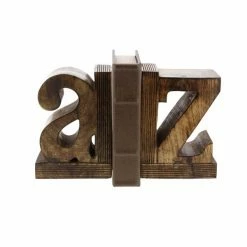 Outlet 👏 Grayson Lane Set of 2 9-in x 6-in Brown Traditional A Z Bookends - Mango Wood 🎉 -GRAYSON LANE Sales 2022 330861469 AlternateImage4 l