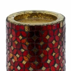 Brand new 👍 Grayson Lane Set of 3 11-in, 7-in, 4-in Glam Candle Holder - Red Metal 😍 -GRAYSON LANE Sales 2022 330861470 AlternateImage4 l