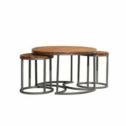 Flash Sale 😍 Grayson Lane Set of 3 19-in, 17-in, 17-in Contemporary Coffee Table - Brown Metal 💯