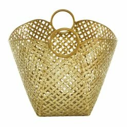 Buy 💯 Grayson Lane 11-in x 17-in x 13-in Contemporary Storage Basket - Gold Metal 🔥 -GRAYSON LANE Sales 2022 330861484 AlternateImage6 l