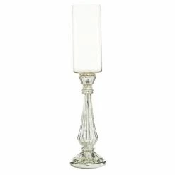 Best reviews of 😉 Grayson Lane 21-in x 4-in Traditional Candle Holder - Silver Glass 💯 -GRAYSON LANE Sales 2022 330861487 AlternateImage5 l