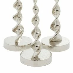Coupon 💯 Grayson Lane Set of 3 19-in, 16-in, 13-in Candle Holder - Silver Aluminum 🌟 -GRAYSON LANE Sales 2022 330861490 AlternateImage4 l