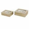 Cheapest ❤️ Grayson Lane Set of 2 9-in, 8-in Light Brown Natural Jewelry Box - Wood 🧨