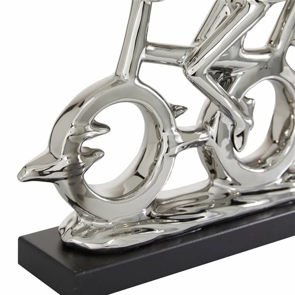 Discount ⌛ Grayson Lane 13-in x 18-in Sculpture - Silver Porcelain Cyclists 🛒 3 Discount ⌛ Grayson Lane 13-in x 18-in Sculpture - Silver Porcelain Cyclists 🛒 - Image 3