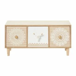 New 🥰 Grayson Lane 6-in x 13-in Eclectic Jewelry Box - Light Brown Wood ✔️ -GRAYSON LANE Sales 2022 330861500 AlternateImage4 l