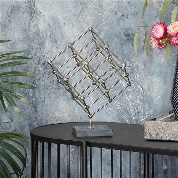 Coupon 🛒 Grayson Lane 12-in x 9-in Modern Sculpture - Silver Marble 🎉 2 Coupon 🛒 Grayson Lane 12-in x 9-in Modern Sculpture - Silver Marble 🎉 - Image 2