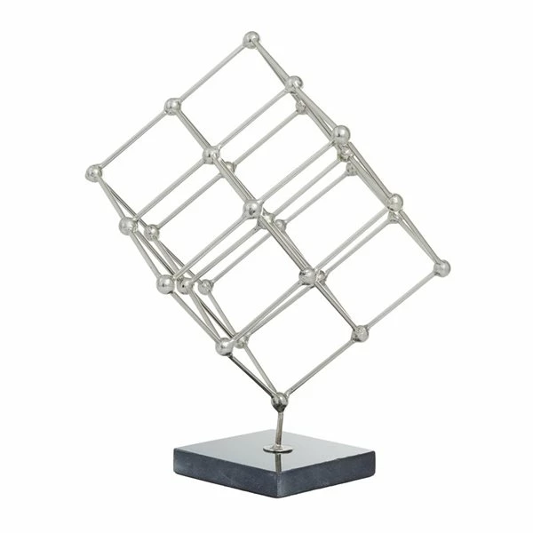 Coupon 🛒 Grayson Lane 12-in x 9-in Modern Sculpture - Silver Marble 🎉 4 Coupon 🛒 Grayson Lane 12-in x 9-in Modern Sculpture - Silver Marble 🎉 - Image 4