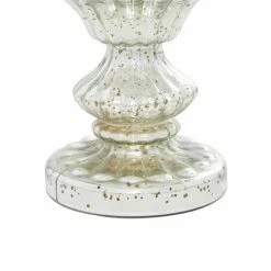 New 🎉 Grayson Lane 14-in x 7-in Traditional Candle Holder - Silver Glass 🛒 -GRAYSON LANE Sales 2022 330861512 AlternateImage3 l